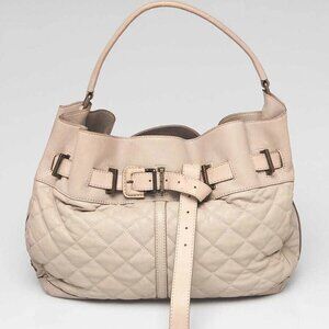 Burberry Grey Quilted Leather Medium Enmore Hobo Bag